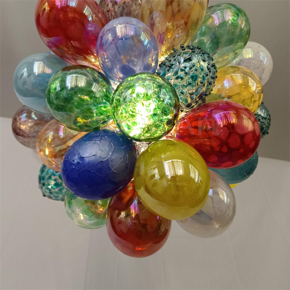 blown glass bubble chandelier