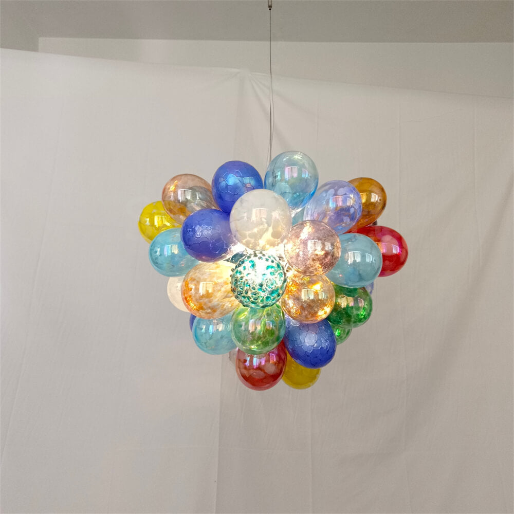 blown glass bubble chandelier
