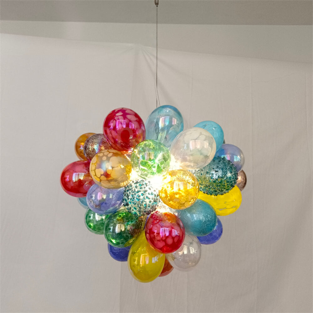 blown glass bubble chandelier
