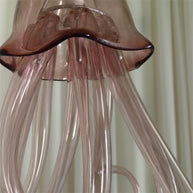Small pink color hand made blown glass Jellyfish pendant light