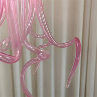 Small pink color hand made blown glass Jellyfish pendant light