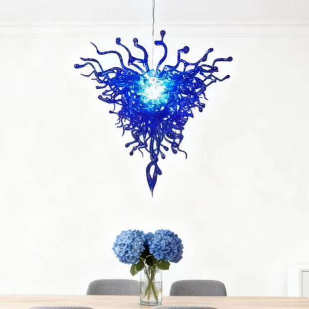 Dark blue blown glass chandelier custom lighting with different shape and color