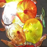 Multicolor hand made custom glass flower chandelier villa decoration