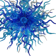 Blue color handmade DIY round shape blown glass chandelier lighting