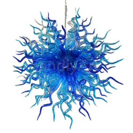 Blue color handmade DIY round shape blown glass chandelier lighting