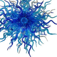 Blue color handmade DIY round shape blown glass chandelier lighting
