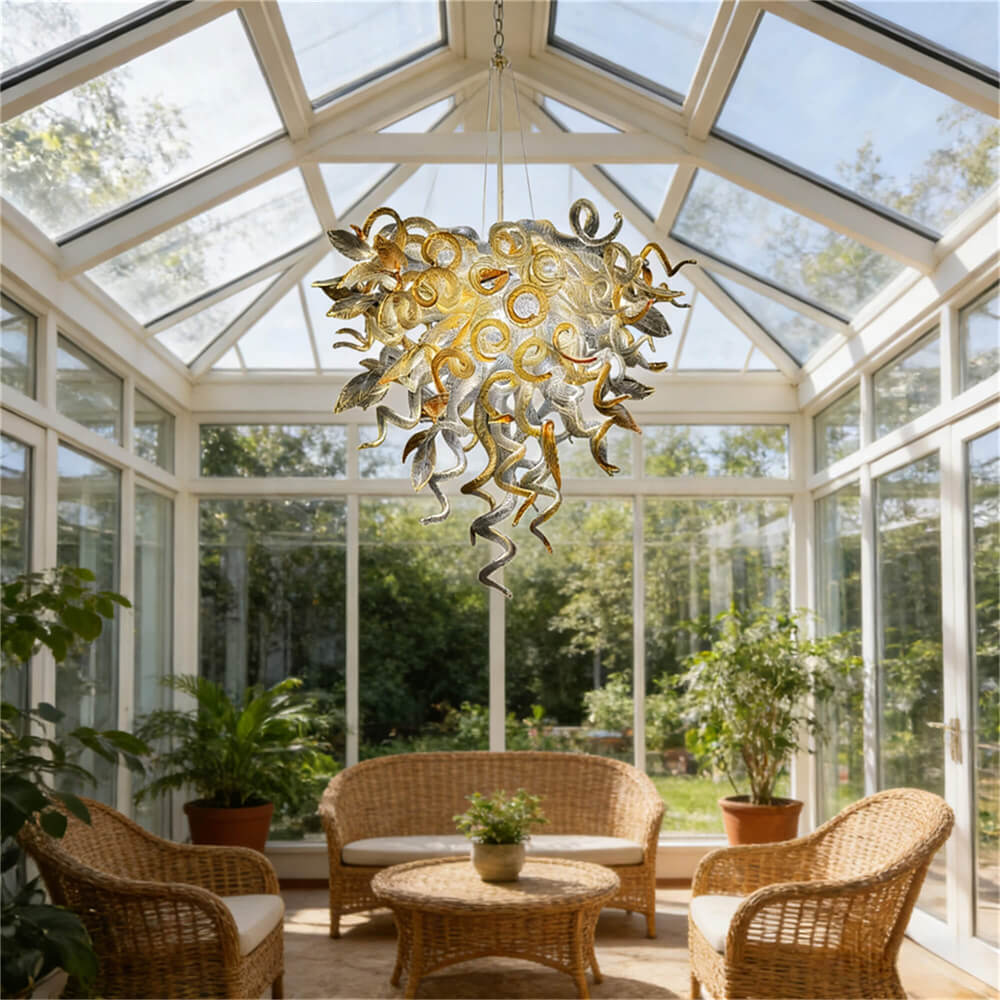 DIY handmade mouth blown glass chandelier modern lighting