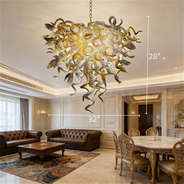 DIY handmade mouth blown glass chandelier modern lighting