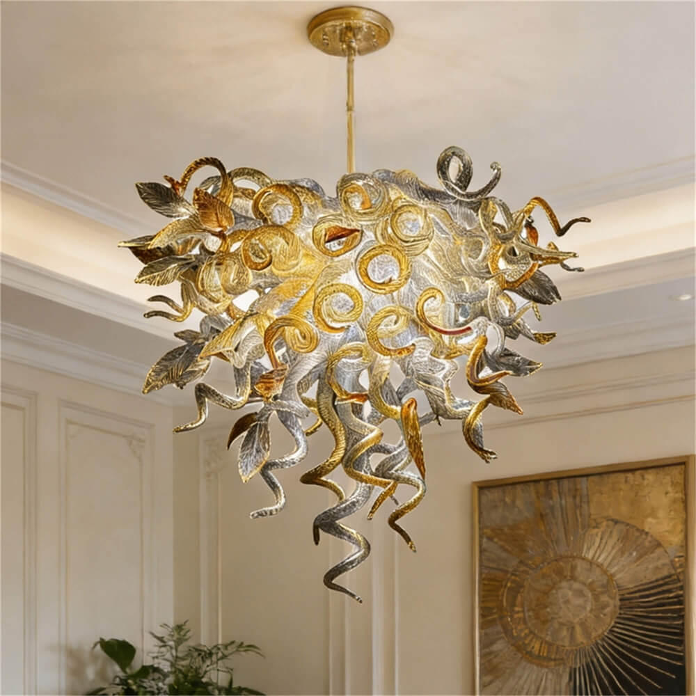 DIY handmade mouth blown glass chandelier modern lighting