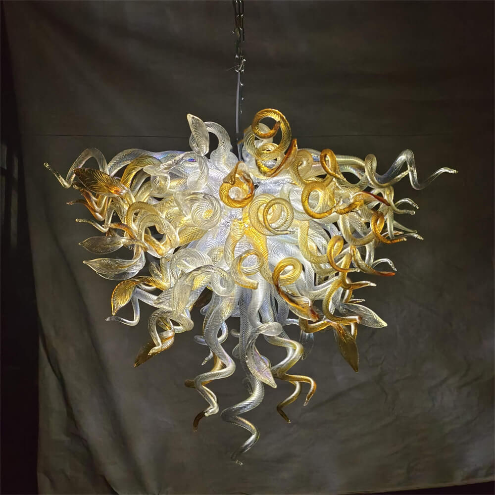 DIY handmade mouth blown glass chandelier modern lighting