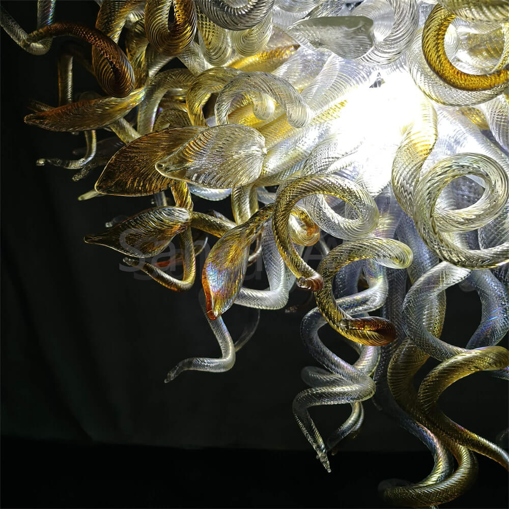 DIY handmade mouth blown glass chandelier modern lighting