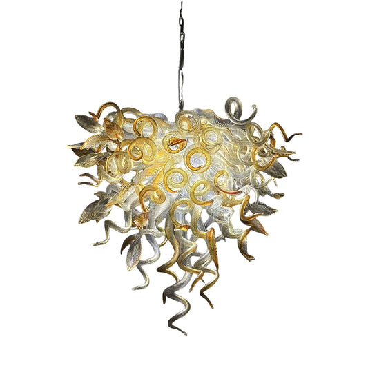 DIY handmade mouth blown glass chandelier modern lighting