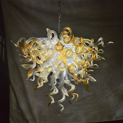 DIY handmade mouth blown glass chandelier modern lighting