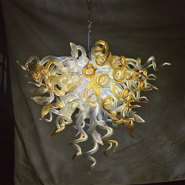 DIY handmade mouth blown glass chandelier modern lighting