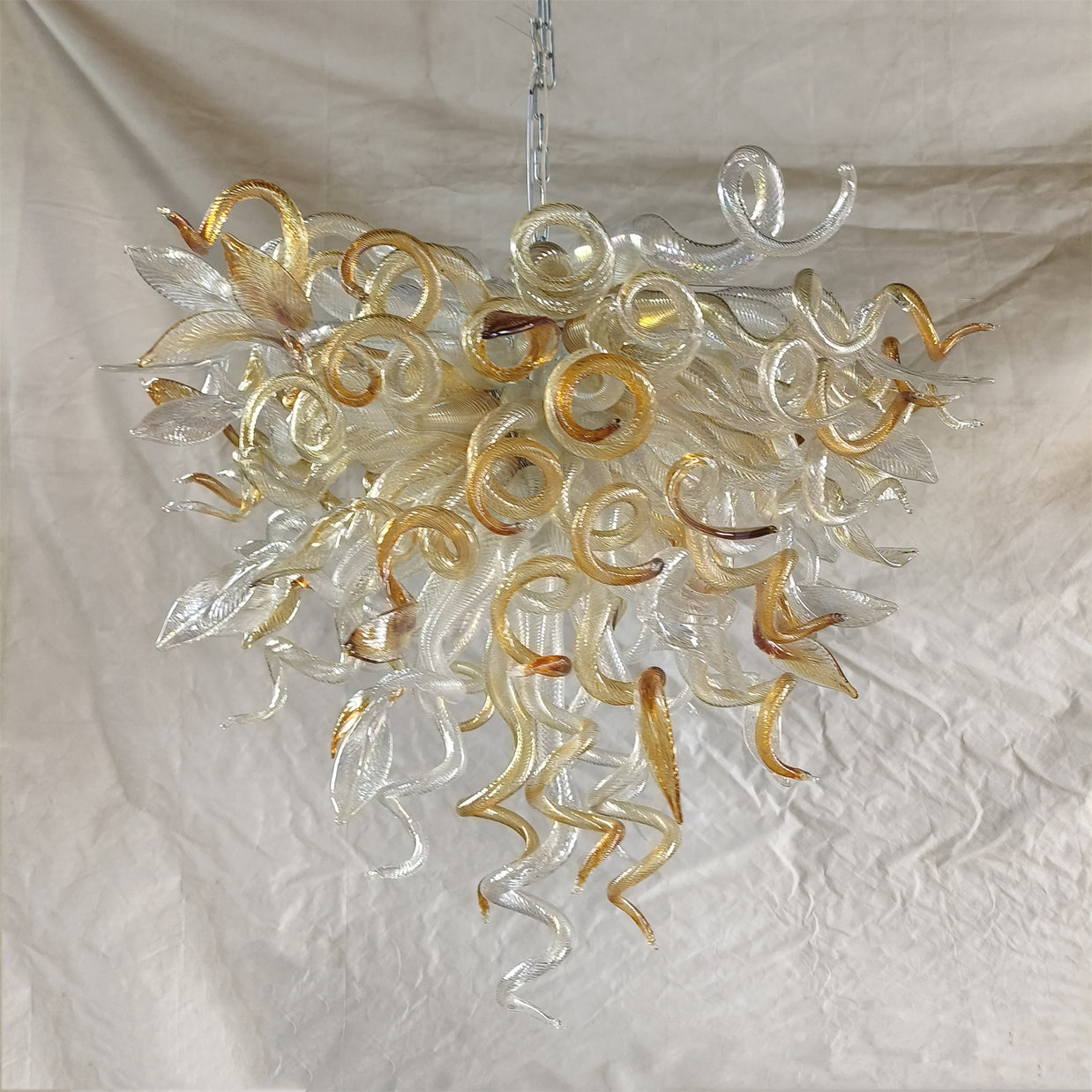 DIY handmade mouth blown glass chandelier modern lighting