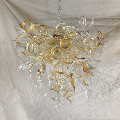 DIY handmade mouth blown glass chandelier modern lighting