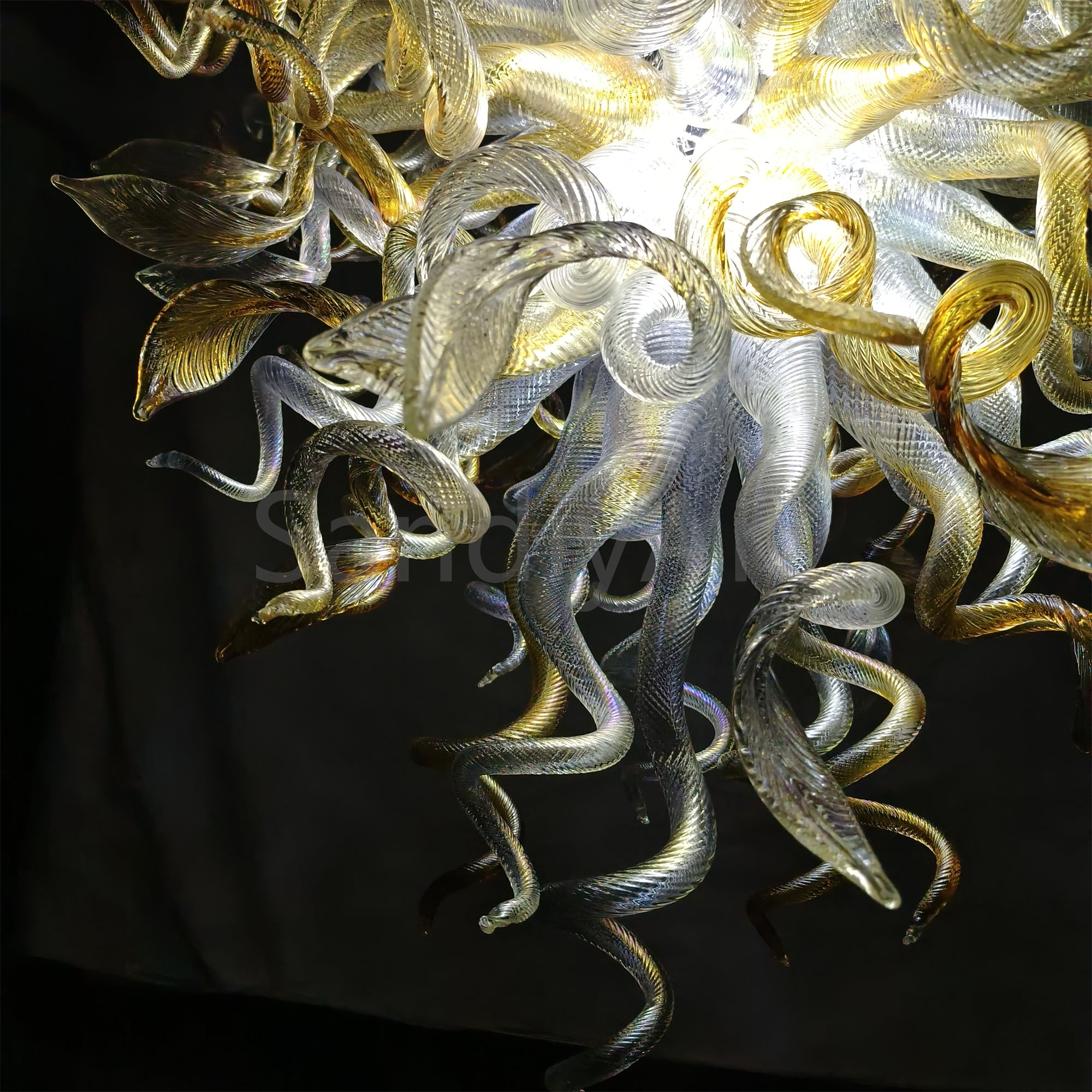 DIY handmade mouth blown glass chandelier modern lighting