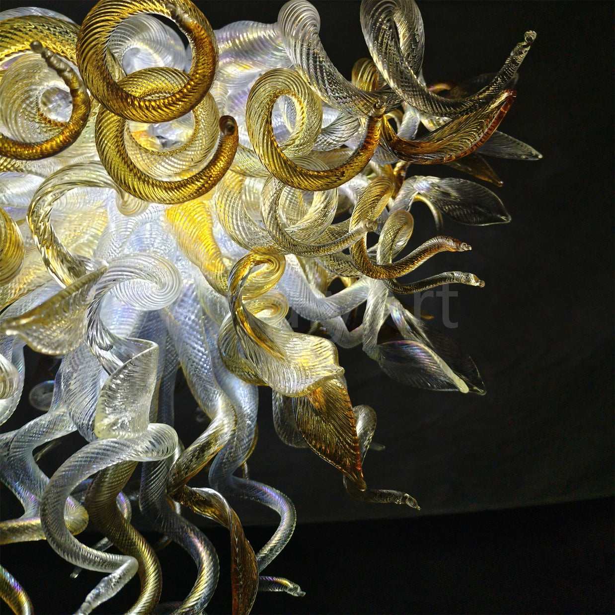 DIY handmade mouth blown glass chandelier modern lighting