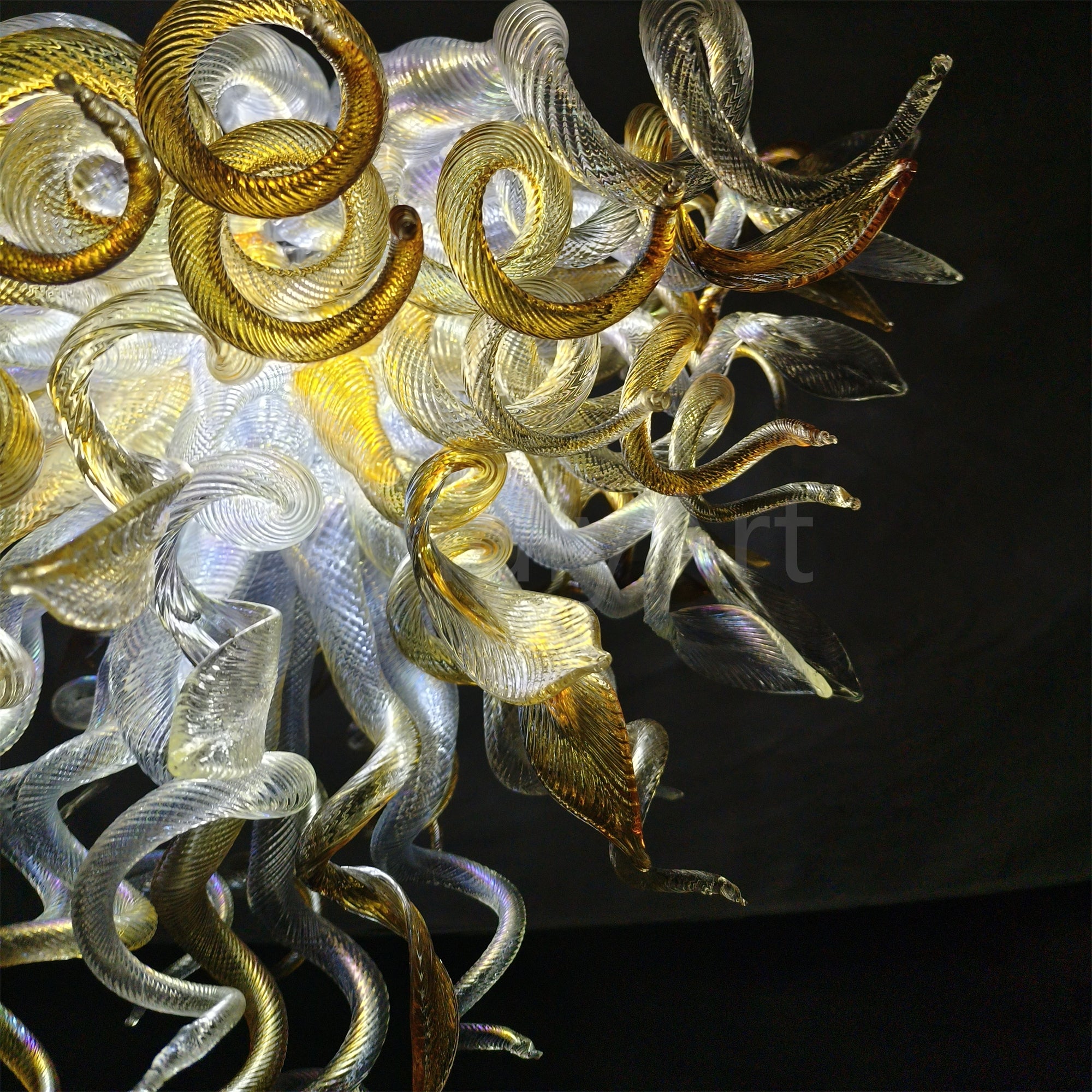 DIY handmade mouth blown glass chandelier modern lighting