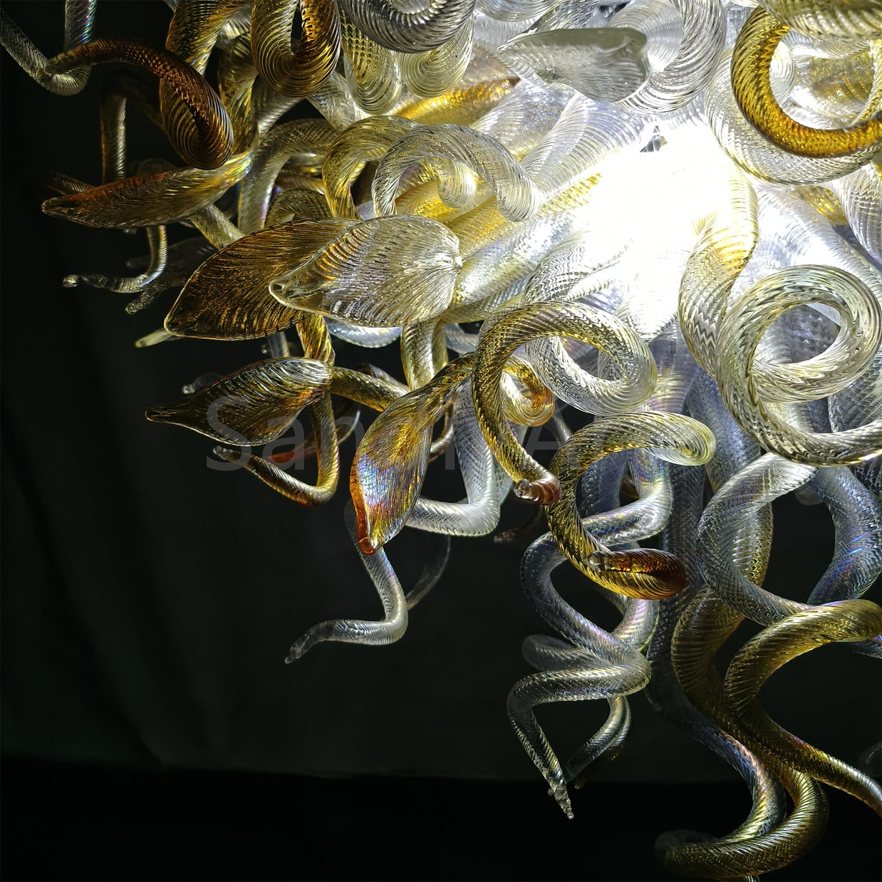 DIY handmade mouth blown glass chandelier modern lighting