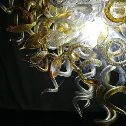 DIY handmade mouth blown glass chandelier modern lighting