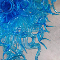 Blue color hand made art Blown Glass Chandelier modern design