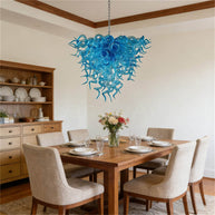 Blue color hand made art Blown Glass Chandelier modern design