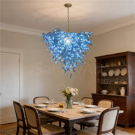 Blue color hand made art Blown Glass Chandelier modern design