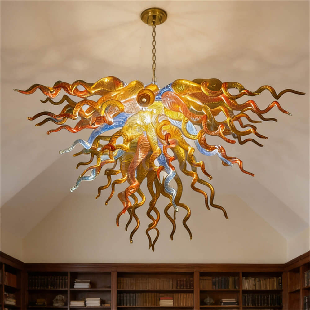 Luxury gold blown glass Artistic Pendant Light dining room decoration