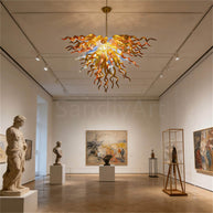 Luxury gold blown glass Artistic Pendant Light dining room decoration