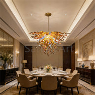 Luxury gold blown glass Artistic Pendant Light dining room decoration
