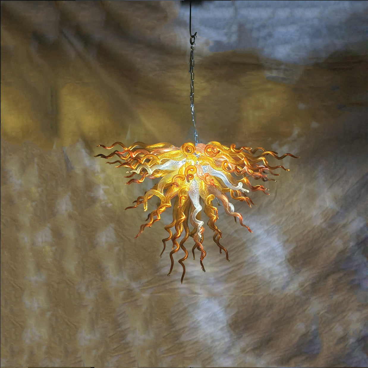 Luxury gold blown glass Artistic Pendant Light dining room decoration