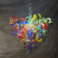 Mini hand blown glass chandelier multicolor for bedroom