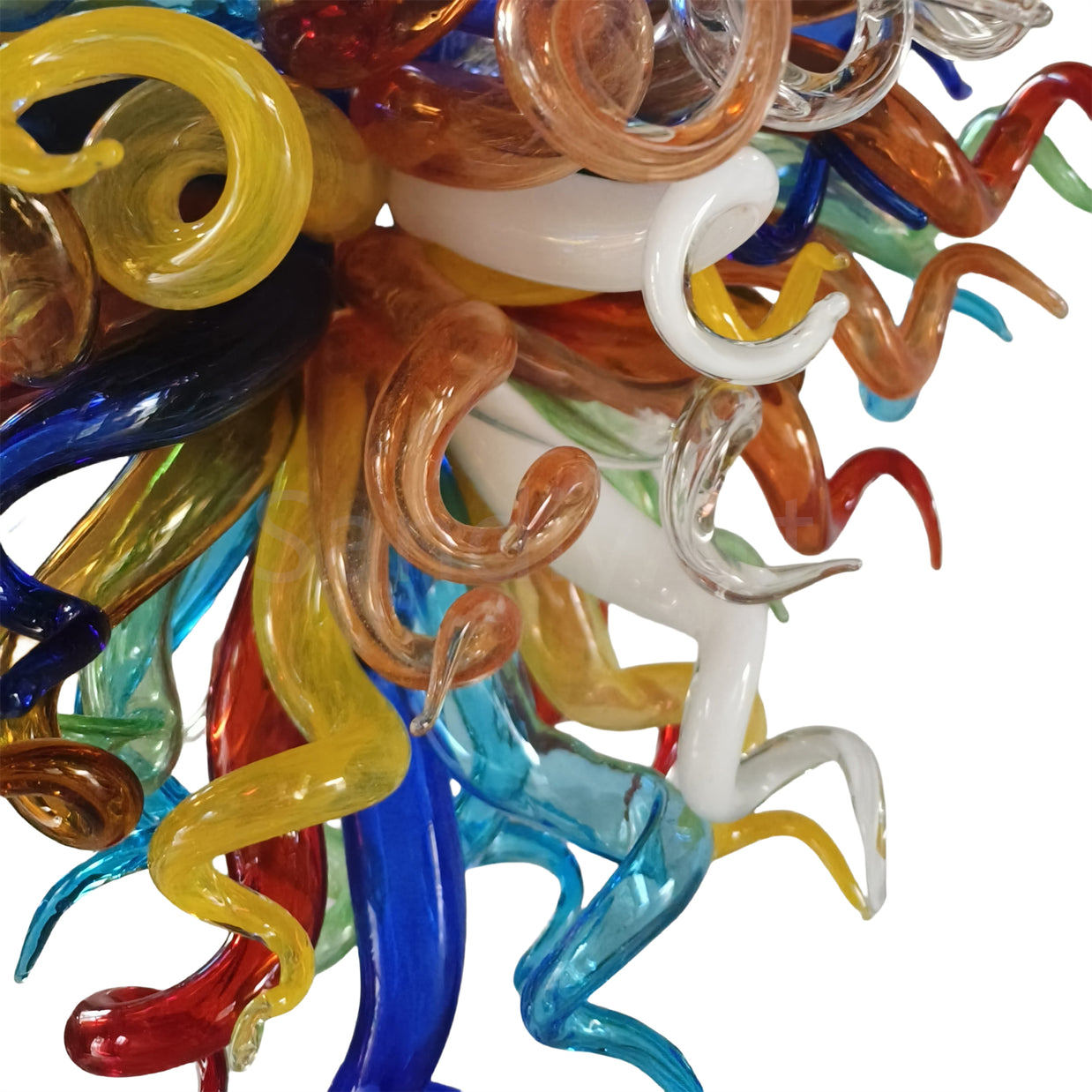 Mini hand blown glass chandelier multicolor for bedroom