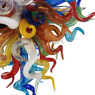 Mini hand blown glass chandelier multicolor for bedroom