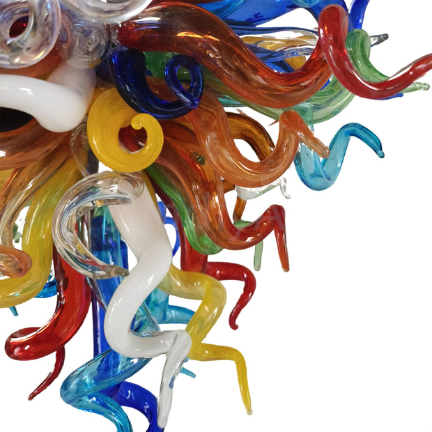 Mini hand blown glass chandelier multicolor for bedroom