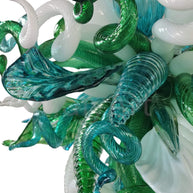 Green color DIY hand blown glass chandelier