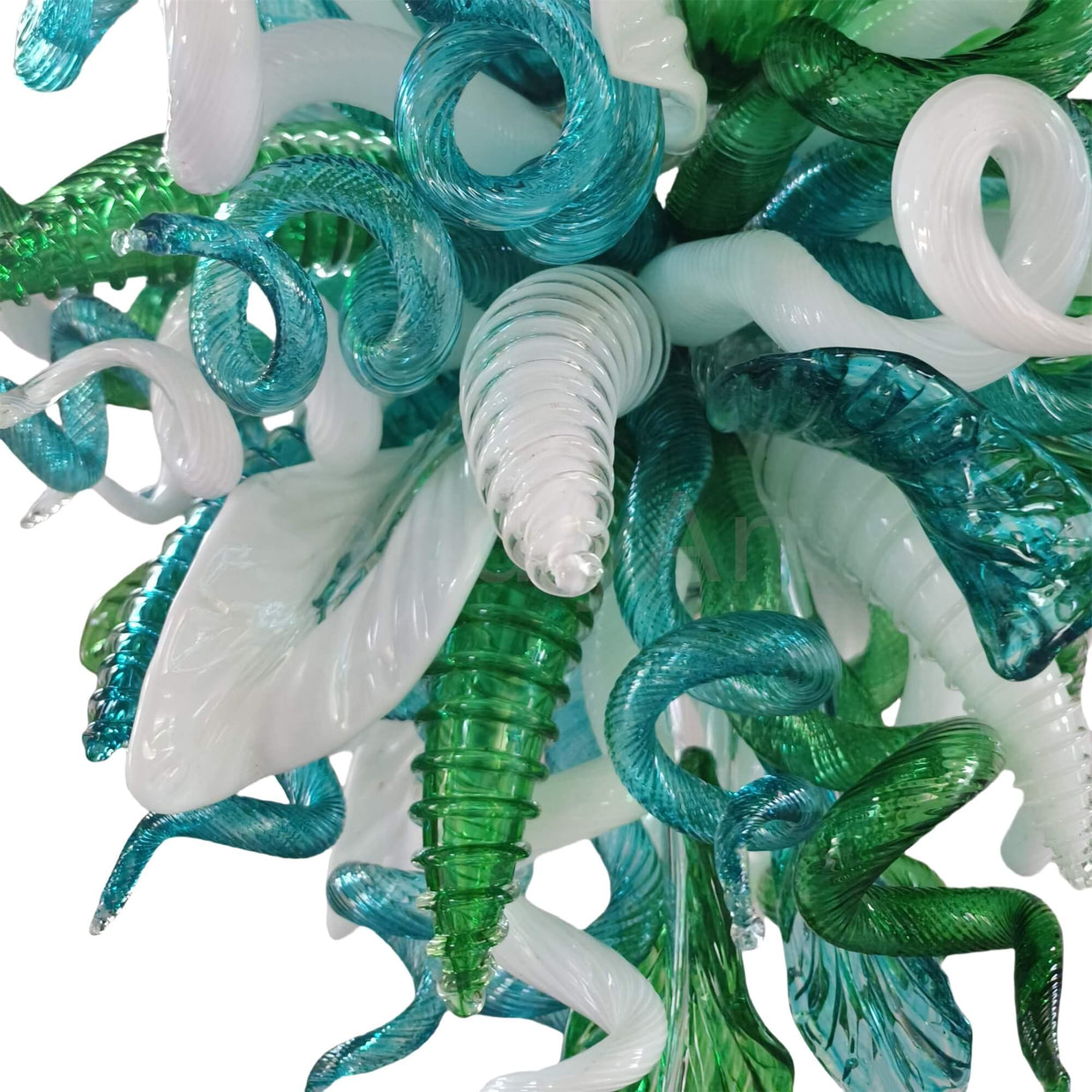 Green color DIY hand blown glass chandelier
