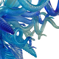 Hand made blown glass blue chandelier lighting art custom design