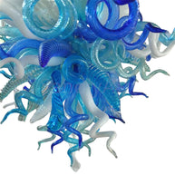 Hand made blown glass blue chandelier lighting art custom design