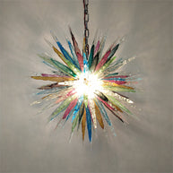 Multicolor hand made blown glass icicle chandelier modern design
