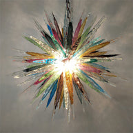 Multicolor hand made blown glass icicle chandelier modern design