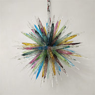 Multicolor hand made blown glass icicle chandelier modern design