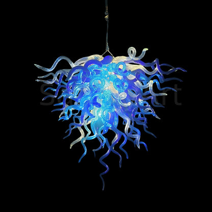 Blowing glass blue chihuly style chandelier cost