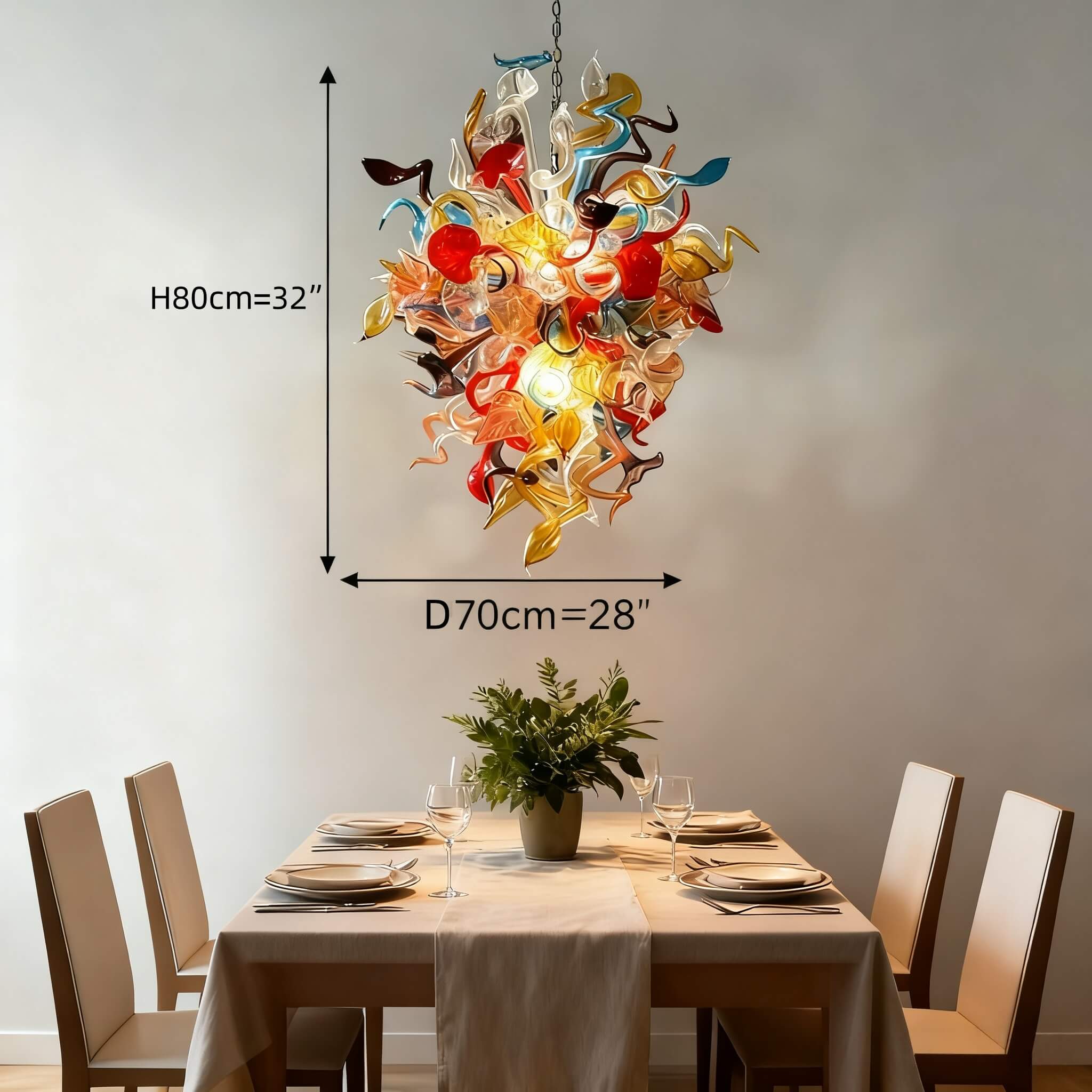 wedding blown glass chandelier 