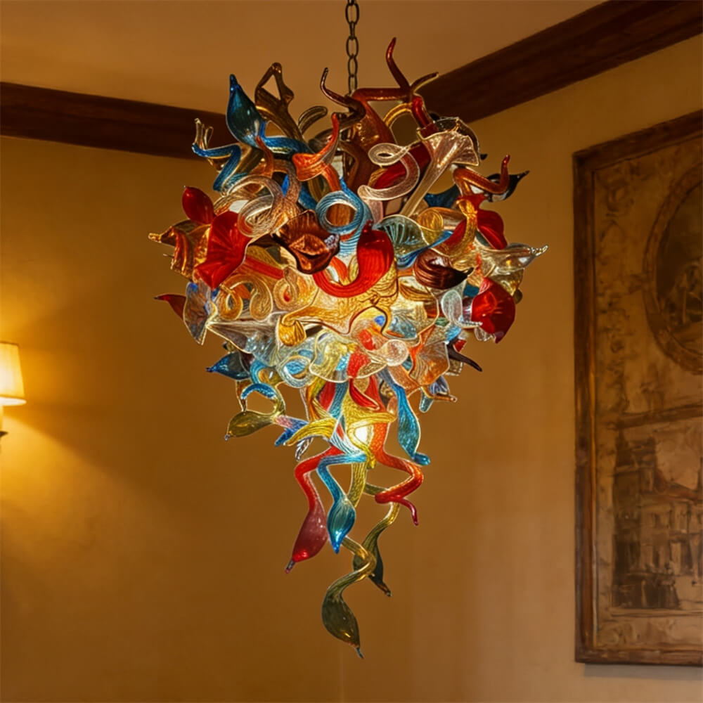 Colorful glass wedding chandelier decoration chihuly style lighting