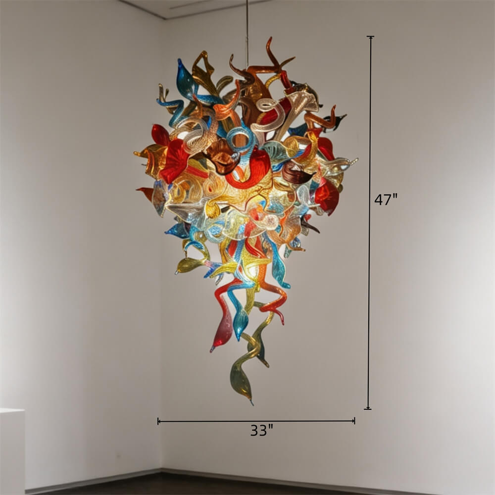 Colorful glass wedding chandelier decoration chihuly style lighting