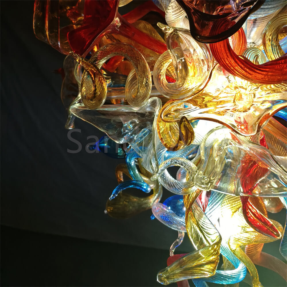 Colorful glass wedding chandelier decoration chihuly style lighting
