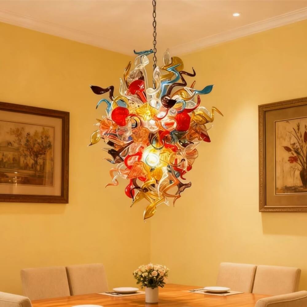 wedding blown glass chandelier 