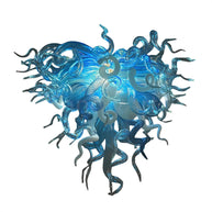 Blue and white color DIY hand made blown glass chandelier